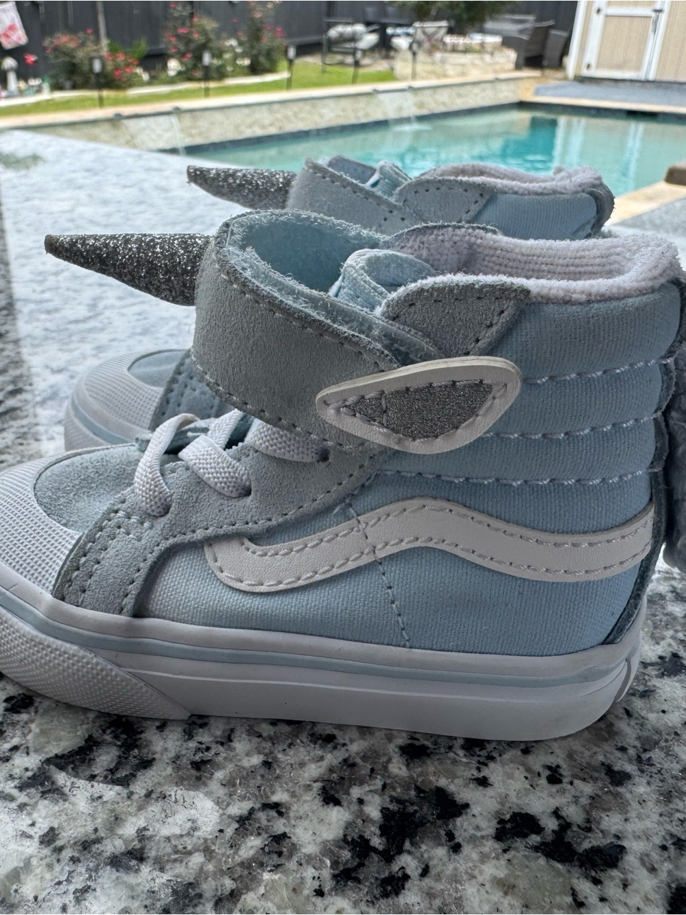 Vans Kids' High-Top Sneakers in Light Blue unicorn size 4 toddler